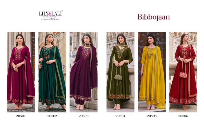 Bibbojaan By Lily And Lali Vichitra Silk Anarkali Style Readymade Suits Wholesale Shop In Surat